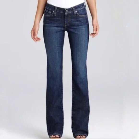 AG Adriano Goldschmied The Jessie Curvy Boot Cut Dark Wash Jeans Sz 28R - Picture 1 of 9